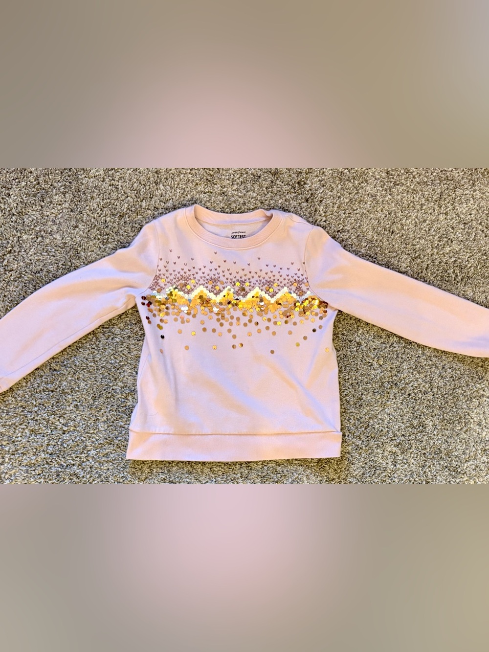 jumping beans Pink Sweatshirt with Gold Sequin Band